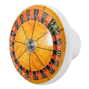 Classic Wooden Roulette Wheel  Ceramic Knob