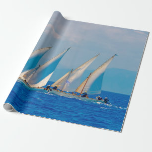 Classic wooden sailing boats in a race,  Spetses i Wrapping Paper