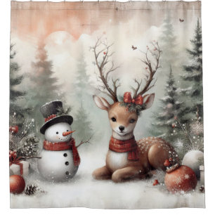 Classic woodland Christmas deer/snowman