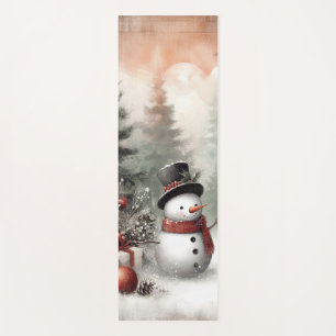 Classic woodland Christmas snowman Yoga Mat