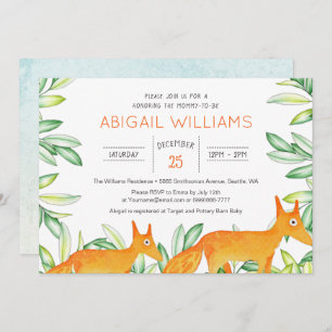 Classic Woodland Fox Baby Shower Invitation