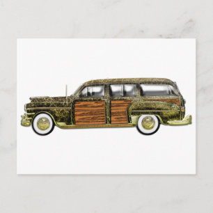 Classic Woody Station wagon Postcard