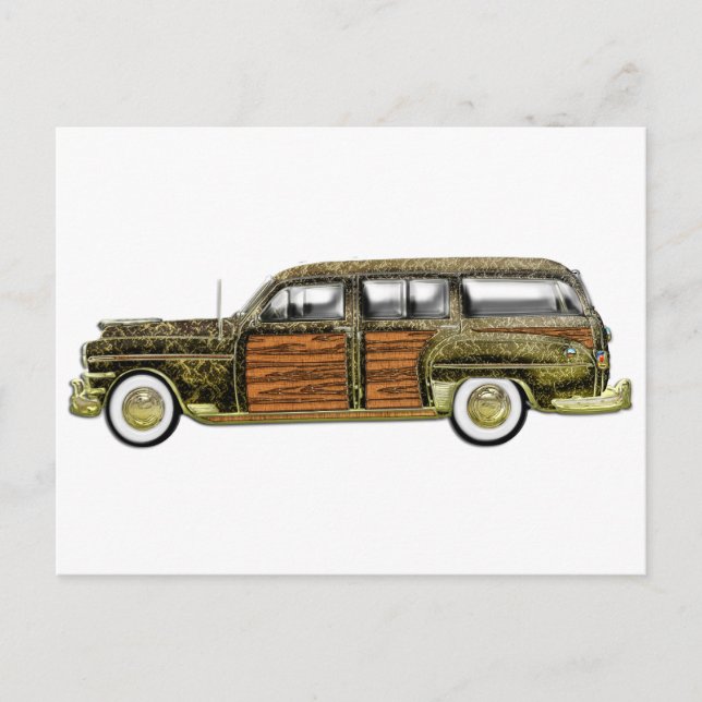 Classic Woody Station wagon Postcard (Front)