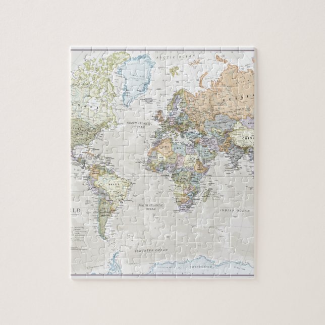 Classic World Map Jigsaw Puzzle (Vertical)