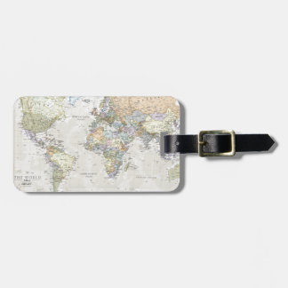 Classic World Map Luggage Tag
