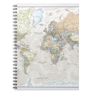 Classic World Map Notebook