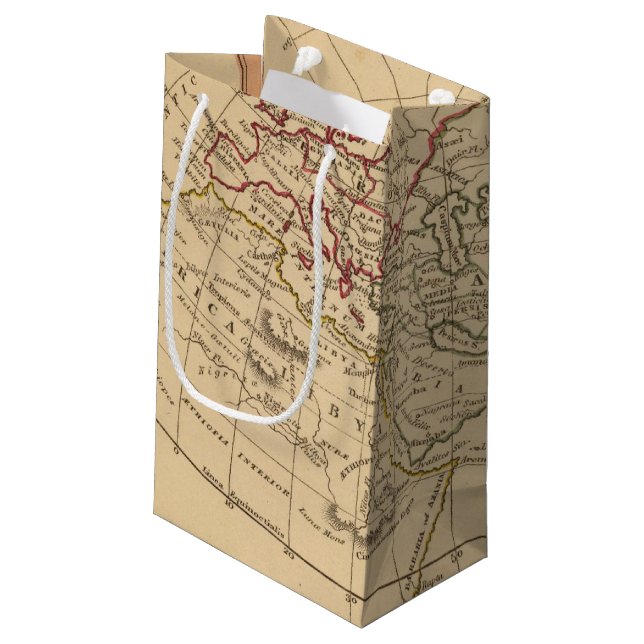 Classic World Map Small Gift Bag (Back Angled)