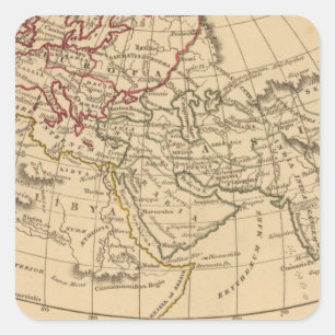 Classic World Map Square Sticker