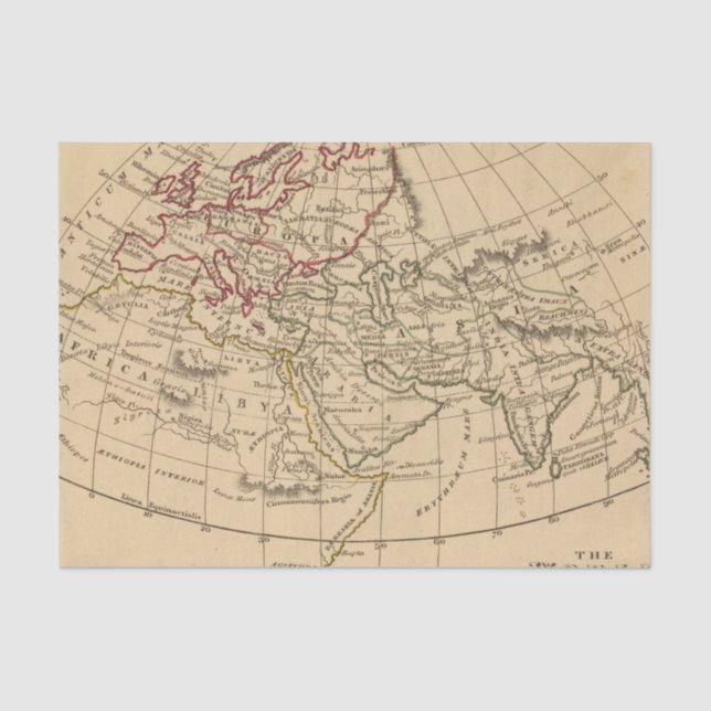 Classic World Map Tissue Paper (Front)