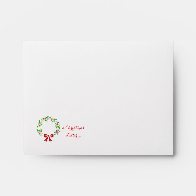 Classic wreath Christmas Letter Envelope (Front)