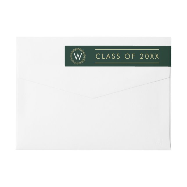 Classic Wreath EDITABLE COLOR Graduation Label (Back)