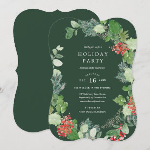 Classic Wreath Holiday Party Invitation
