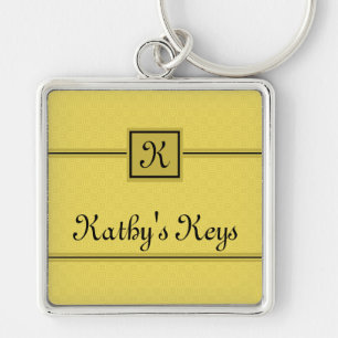 Classic Yellow and Black Monogram Keychain