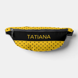 Classic Yellow & Black Polka Dot Pattern Fanny Pack