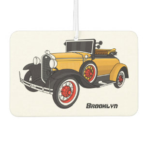 Classic yellow car 1931 air freshener