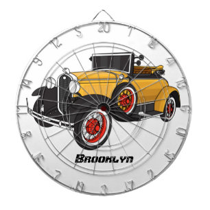 Classic yellow car 1931 dartboard
