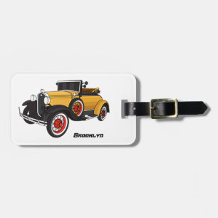 Classic yellow car 1931 luggage tag