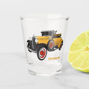 Classic yellow car 1931 shot glass