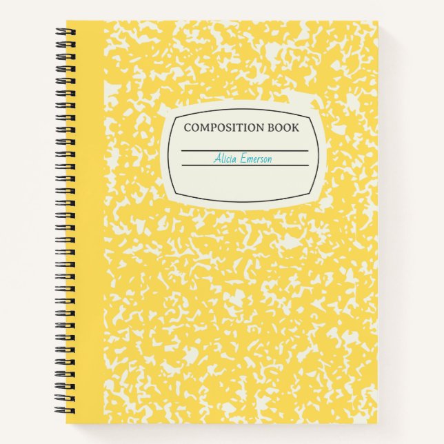 Classic Yellow Customizable Composition  Notebook (Front)