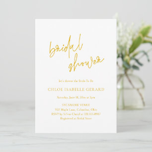 Classic Yellow Elegant Bridal Shower Invitation