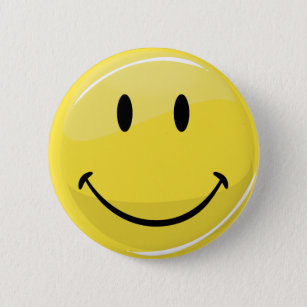 Classic Yellow Happy Face 2 Inch Round Button
