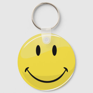 Classic Yellow Happy Face Keychain