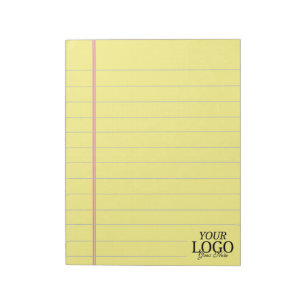 Classic Yellow Legal 8.5 x  11 With Logo  Notepad