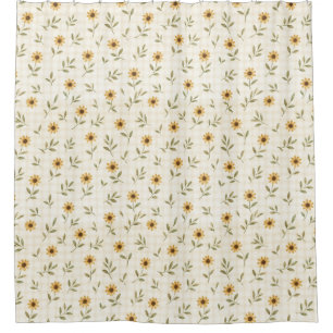 Classic Yellow Wildflower Pattern on Warm Beige