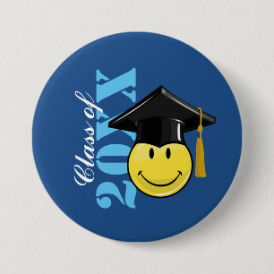 Classic Yellow With A Graduation Cap 3 Inch Round Button