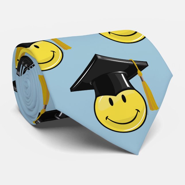 Classic Yellow With A Graduation Cap Tie (Rolled)