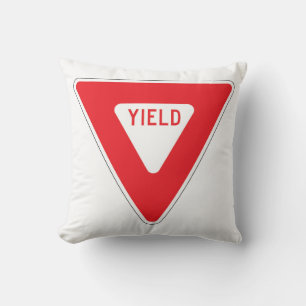 Classic Yield Sign Throw Pillow