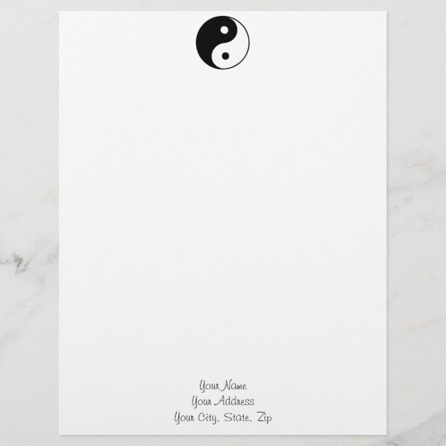 Classic Yin Yang Letterhead (Front)