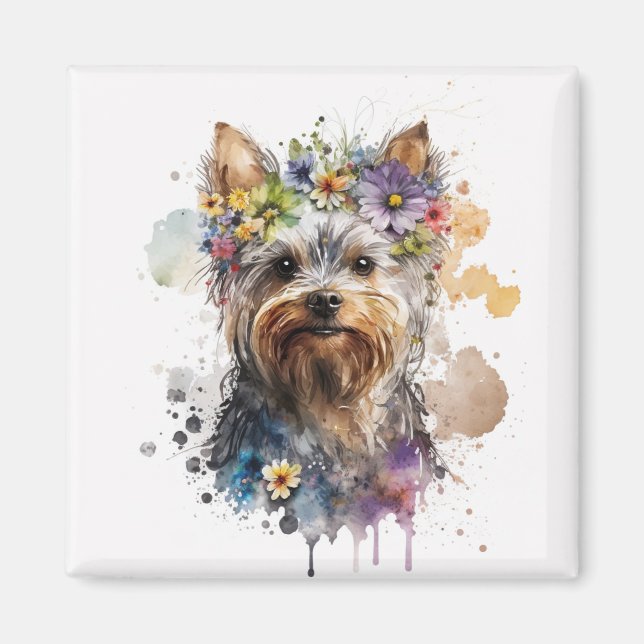 Classic Yorkie Fridge Magnet (Front)
