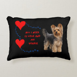 Classic Yorkie Photorealistic Dog Pillow