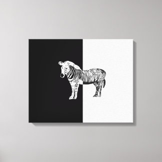 Classic zebra black and white canvas print