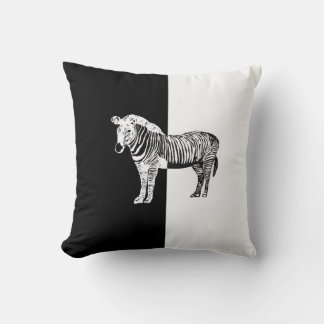 Classic zebra black and white throw pillow