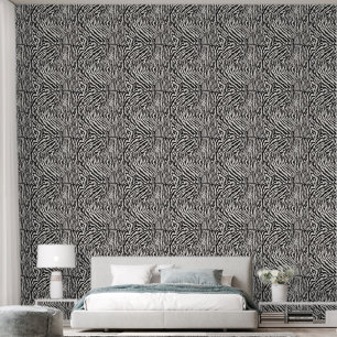 Classic Zebra Stripe Black and White Wallpaper