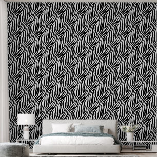 Classic Zebra Stripe Black and White Wallpaper