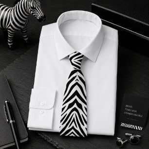Classic Zebra Wild Animal Pattern Tie