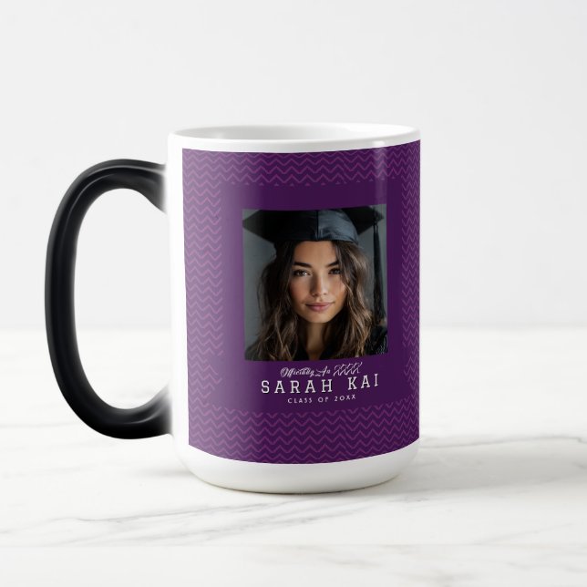 Classic Zigzag Pattern Mom Graduation Gift Magic Mug (Left)