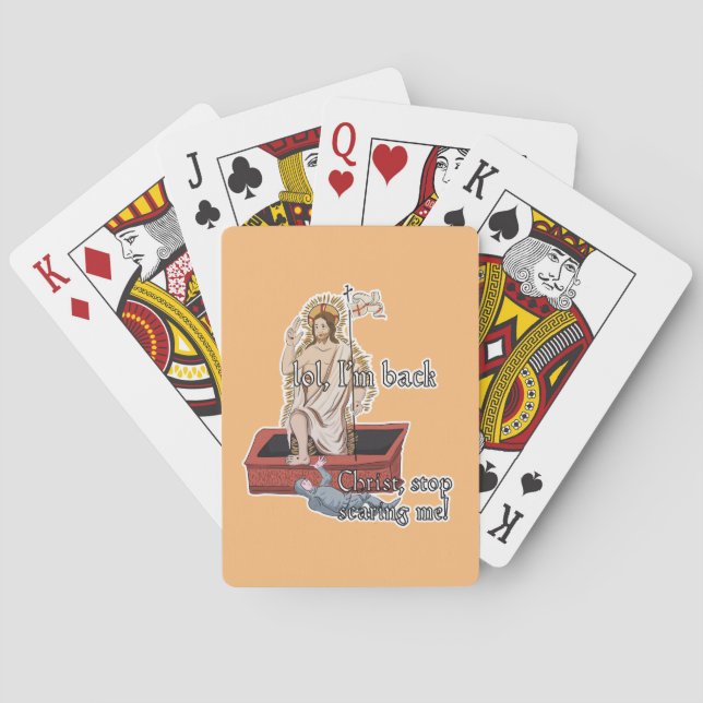 Classical art meme : Christ, stop scaring me Playing Cards (Back)