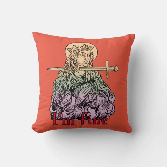 Classical art memes collection: I'm fine colorized Throw Pillow (Front)