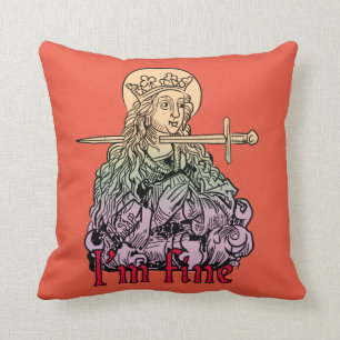 Classical art memes collection: I'm fine colorized Throw Pillow