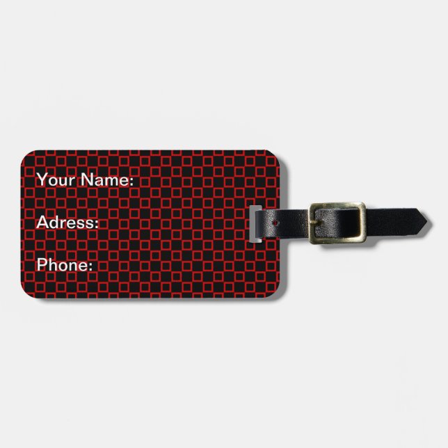 Classical black and red Luggage Tag (Front Horizontal)
