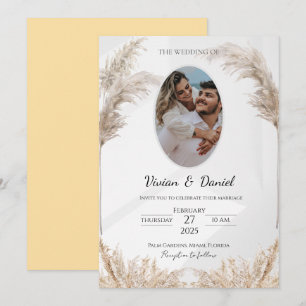 Classical Black & Gold Customizable Wedding Invitation