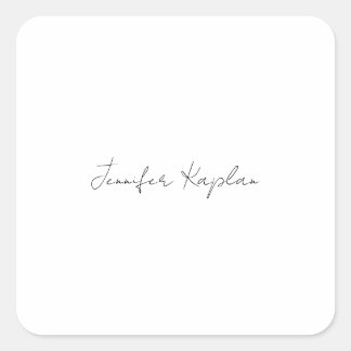 Classical Black & White Minimalist Professional Square Sticker