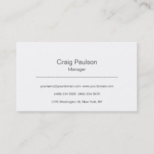 Classical Black White Plain Stylish Business Card