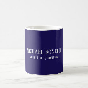 Classical Blue Colour Elegant Serif Font Minimalis Coffee Mug