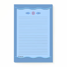 Classical Blue with Wavy Borders  - Lined AH2015