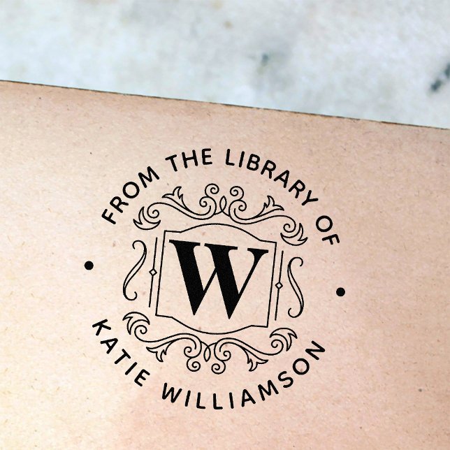 Classical British Monogram Personal Library Book Self-inking Stamp (Creator Uploaded)